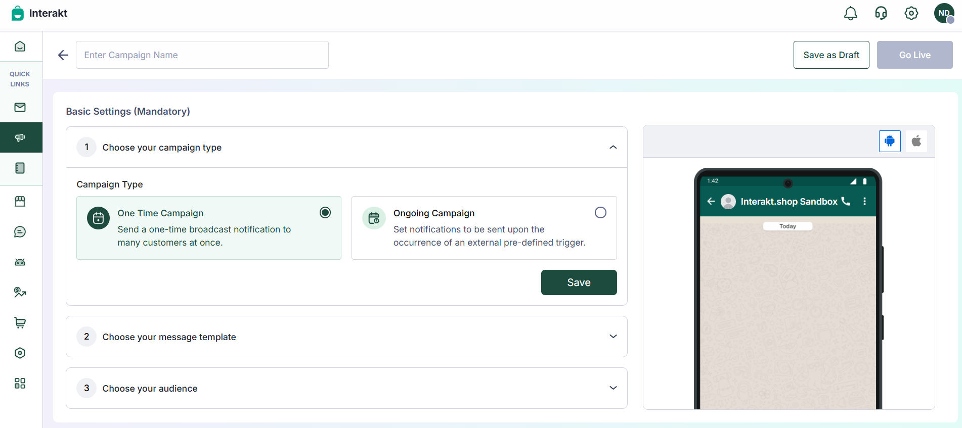 Interakt WhatsApp business communication tool dashboard