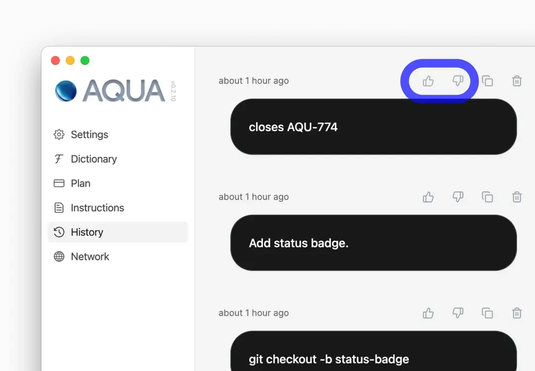 Aqua Voice dictation overlay on macOS showing fast AI voice typing inside Gmail and Slack workflows