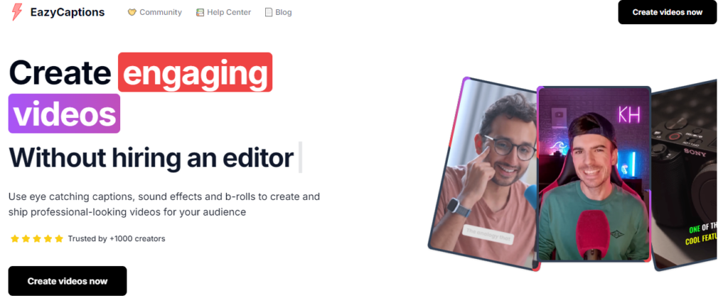 Create engaing videos with EazyCaptions withouting hiring an editor