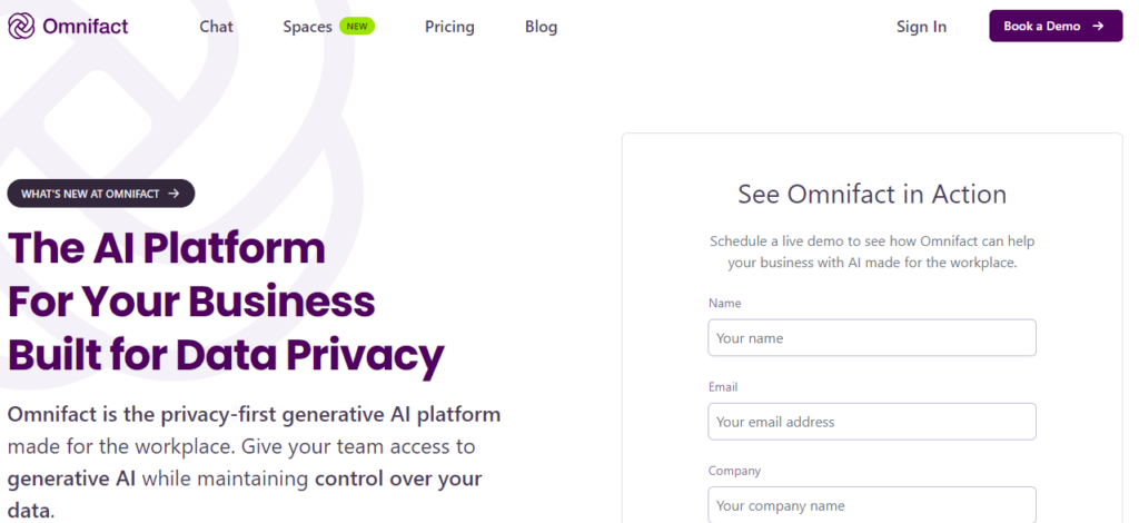 Omnifact is an AI tool that prioritizes data security and privacy