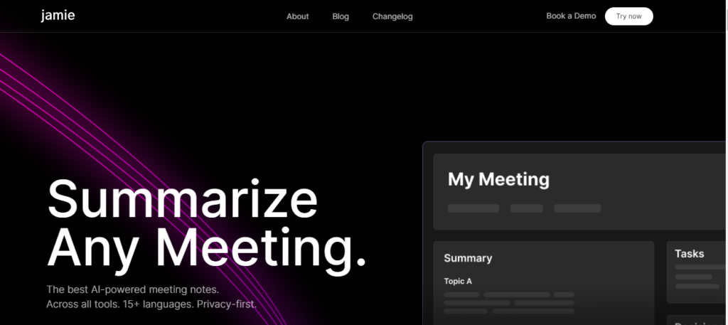 Jamie AI Meeting Notes for Summaries, Transcripts & Action Items