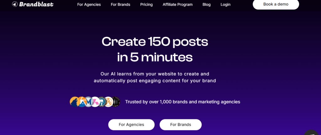 Brandblast.ai is an AI-powered social media automation platform
