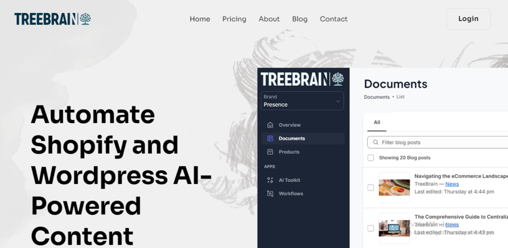 TreeBrain is an AI-powered content creation tool