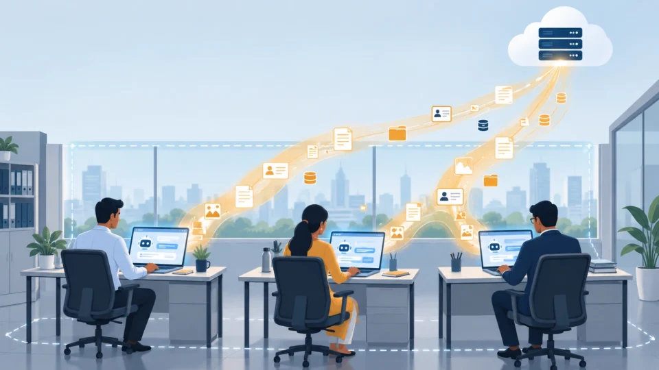 Indian office employees using generative AI tools while sensitive business data leaves the company's control