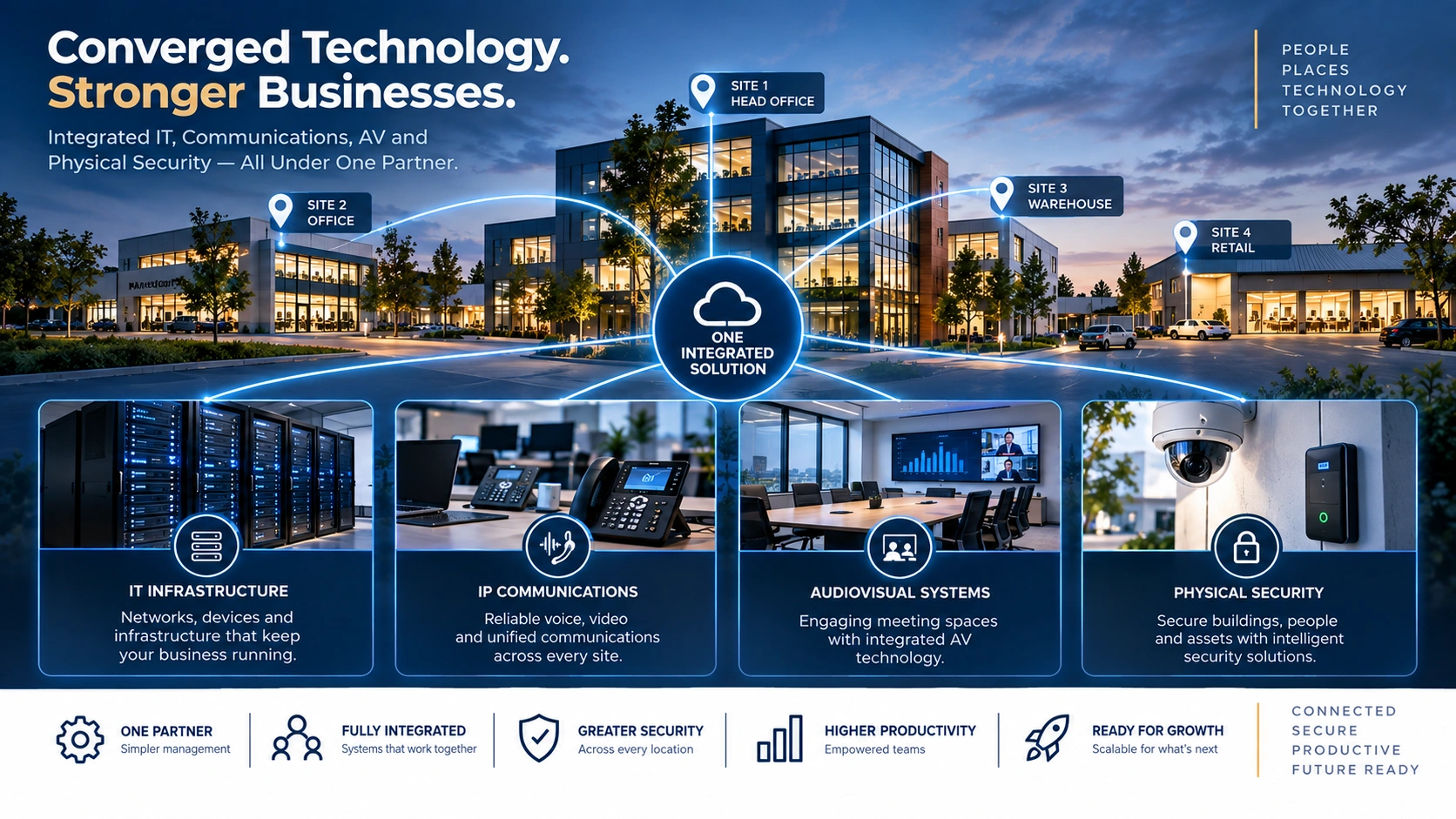 Converged IT IP AV and physical security managed services