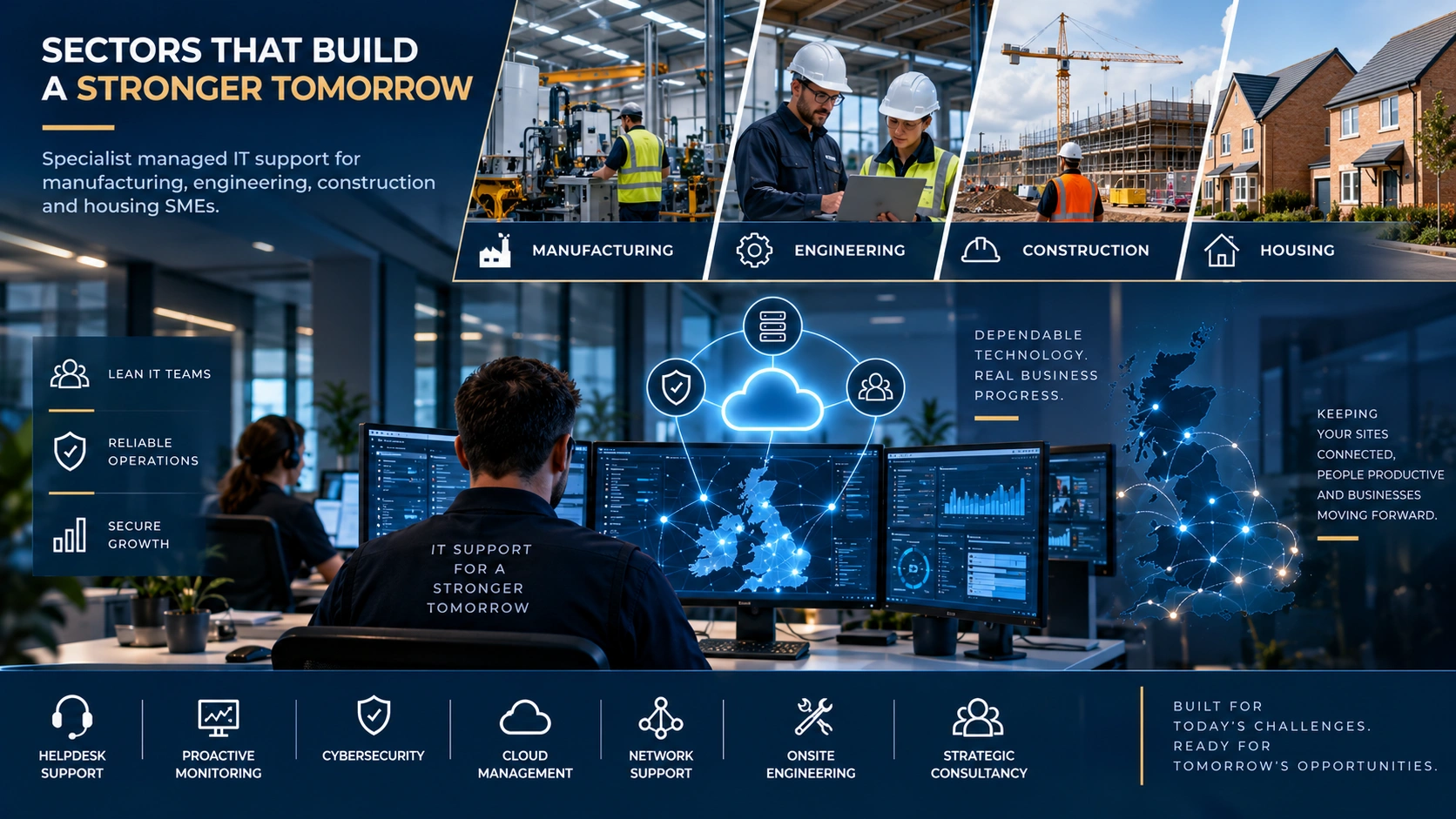 Managed IT support for manufacturing engineering and construction SMEs