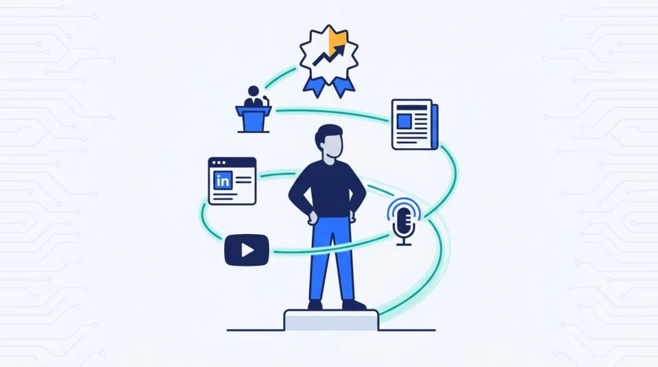 Software developer building career authority across YouTube, LinkedIn, podcasting and speaking in 2026