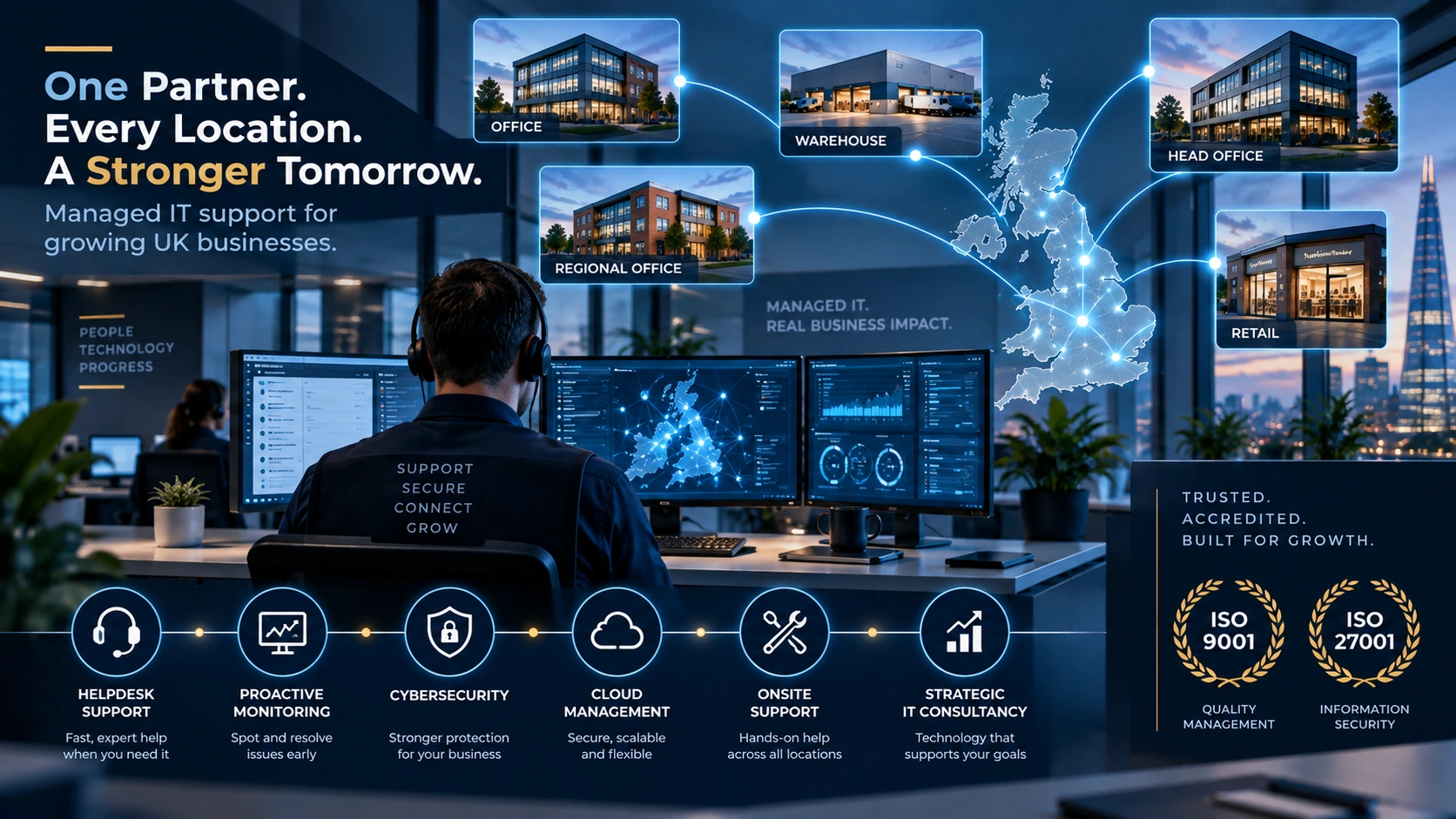 Utilize managed IT support for growing multi-site UK SMEs