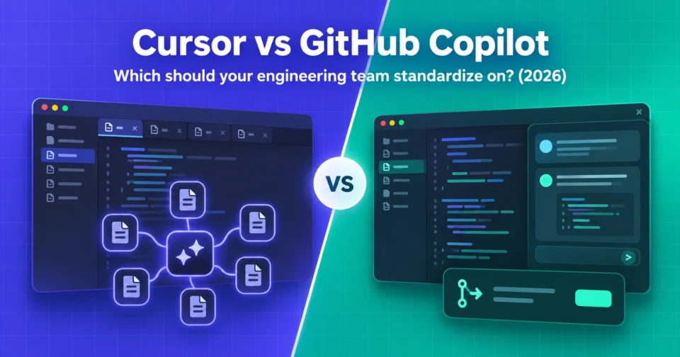 Workflow comparison of how Cursor’s agent and GitHub Copilot handle a multi-file code change